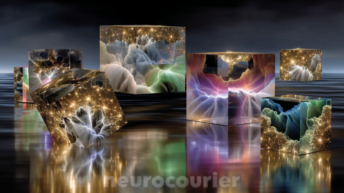 Four-interlocking-geometric-prisms-floating-over-a-reflective-black-surface--each-prism-representing-Form-Texture-Color-Vibe--pulsing-with-distinct-neon-glows-gold-copper-emerald--10b506f87416b5876d.png