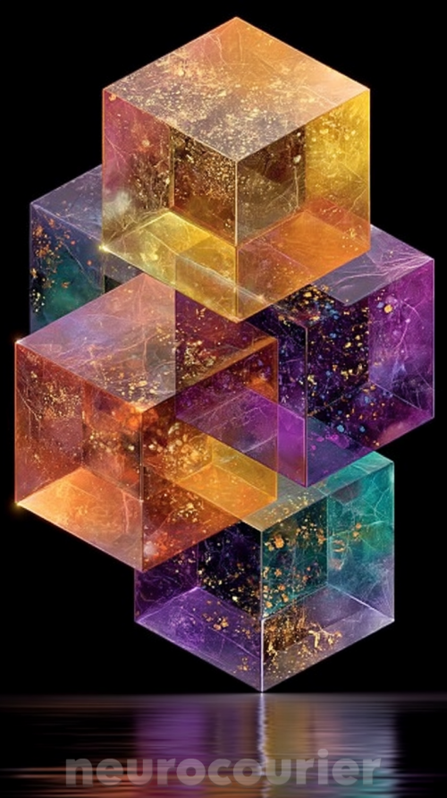 Four-interlocking-geometric-prisms-floating-over-a-reflective-black-surface--each-prism-representing-Form-Texture-Color-Vibe--pulsing-with-distinct-neon-glows-gold-copper-emerald--55ab171e50e618baa.png